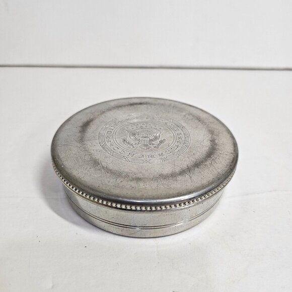 Vintage Rare Salisbury United States Congress Pewter Jewelry Trinket Box Blue - Picture 10 of 10